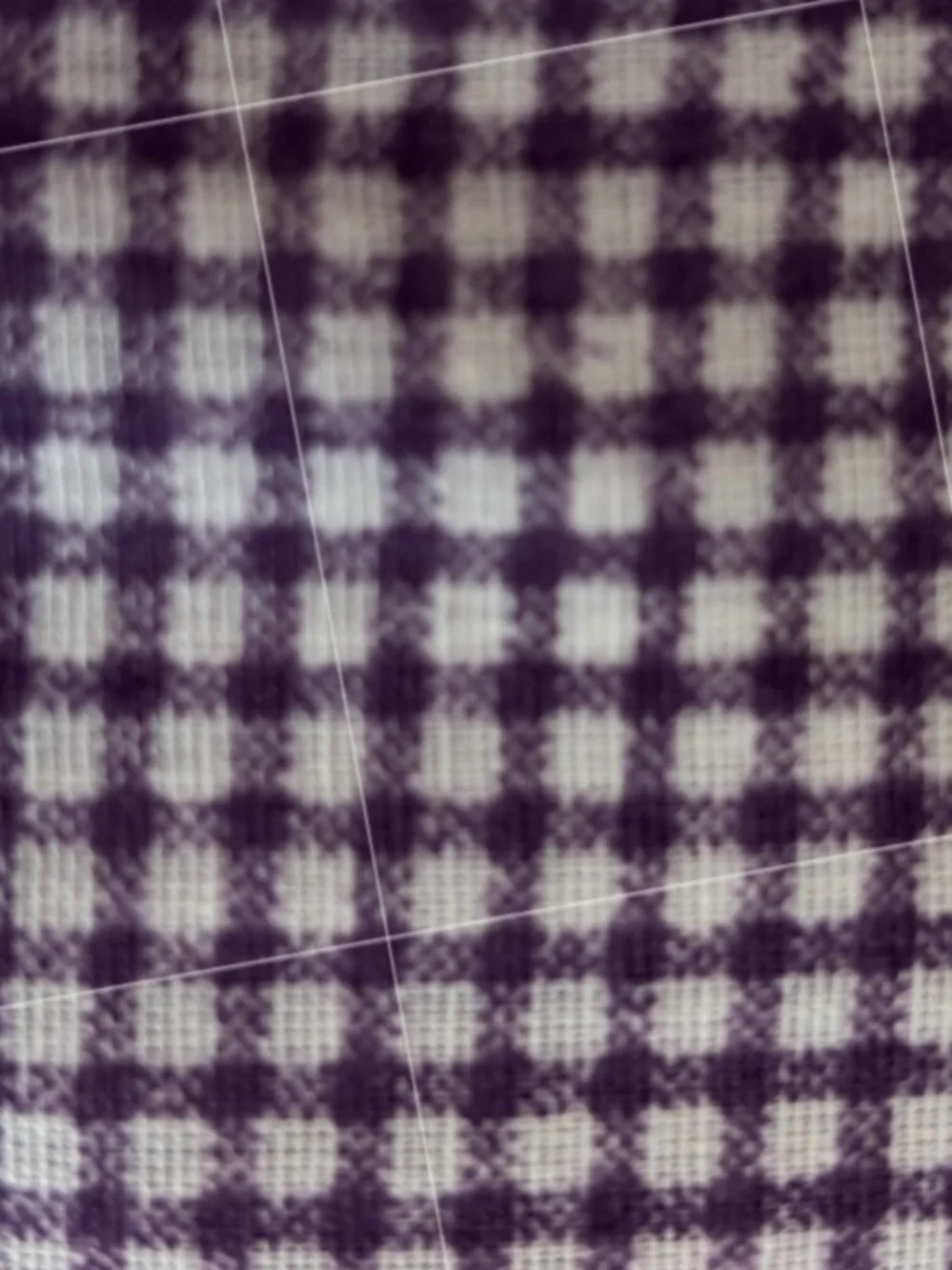 Classic Purple & White Gingham Top Sheet - Soft Cotton Blend Full Sz.